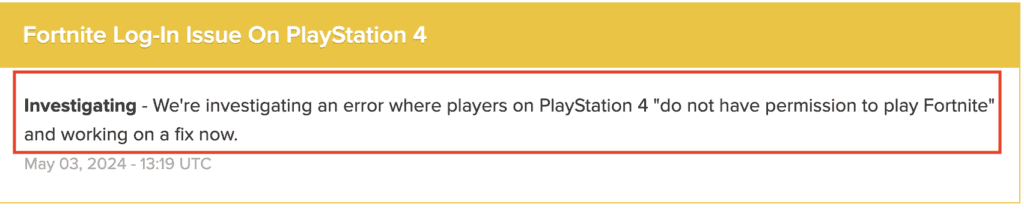 You Do Not Have Permission to Play Fortnite