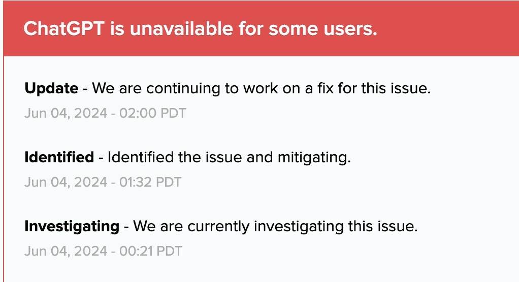 Is Chatgpt server down