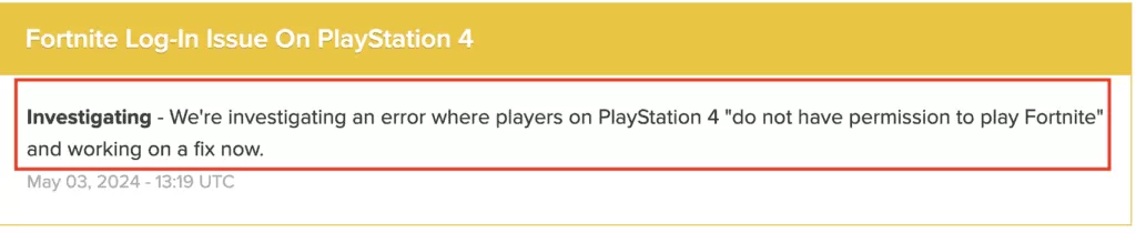You Do Not Have Permission to Play Fortnite